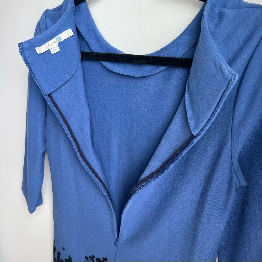 Boden Blue A-line Dress with 3/4 Sleeves - Picture 8 of 13